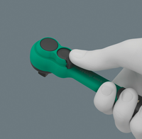 Clé à cliquet Wera Zyklop Comfort 3/8" avec mécanisme à dents fines commutable, en acier au chrome-molybdène chromé et revêtement plastique