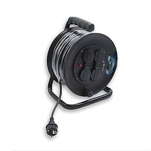 Cable extensible Enrollacables de 25m, 4 tomas, 3x1,5mm, 3600w, ideal para uso en talleres, oficinas y para uso doméstico. - Product Image 1