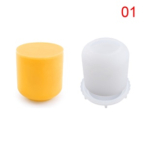 Stampo per barattolo di stoccaggio di 2 dimensioni stampo rotondo in Silicone per tazza di candela con coperchio per resina in gesso - Product Image 2