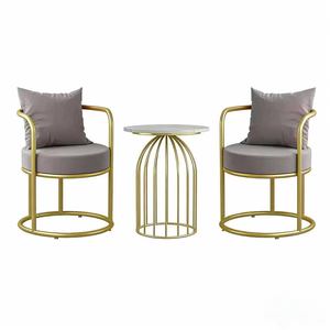 Canapé d'attente pour salon de beauté, fauteuil de détente, fauteuil de style 'milk oil wind', fauteuil d'attente pour célébrité internet, ensemble de trois pièces - Product Image 1