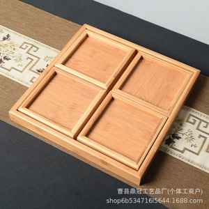 Solid Wood Multi Compartment <b>Tea</b> <b>Tray</b> With Dividers For Home Use Serving <b>Trays</b> - Product Image 4