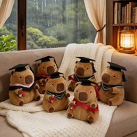 Peluche Capybara avec bonnet de docteur, rembourrage en coton PP, haute qualité (11-30CM), cadeau de remise de diplôme pour étudiants