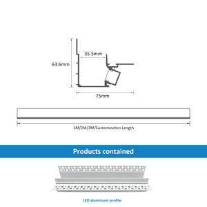<span class=keywords><strong>Profilé</strong></span> <span class=keywords><strong>en</strong></span> aluminium <span class=keywords><strong>en</strong></span> <span class=keywords><strong>U</strong></span> 144 Rainure de retour de lumière pour bande lumineuse à LED <span class=keywords><strong>Profilé</strong></span> d'angle <span class=keywords><strong>en</strong></span> aluminium pour plafond - Product Image 2