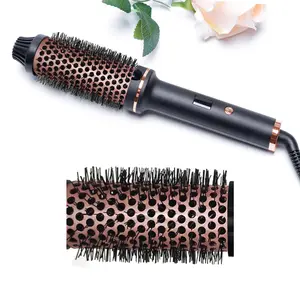 450F गर्म कंघी बाल Straightener नकारात्मक लोहे बाल Curler और सीधे ब्रश के साथ ब्रश