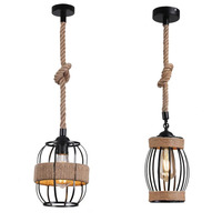Lampe suspendue de style africain en corde de chanvre industriel, pour restaurant, décoration de cuisine, en fer noir (MS36-1P) – Fournisseurs de premier plan