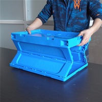 Caisse de rangement rectangulaire robuste et pliable, empilable et recyclable