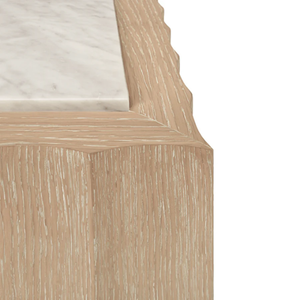 Granger Coffee TableSquare coffee <b>table</b> with fluted detail in cerused oak with <b>white</b> carrara marble top - Product Image 3