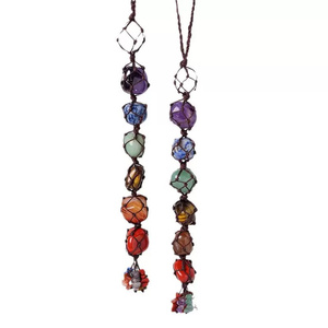 Cristalli Naturali Lucidati, Pietre Grezze Naturali in Rete Intrecciata, Souvenir Fai-da-Te, Regalo con 7 Chakra per Decorazione Auto e Casa - Product Image 3