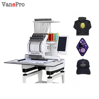 VanePro Nouveau Machine à broder industrielle et domestique multifonctionnelle informatisée à grande vitesse, 15 aiguilles, tête simple, pour T-shirts et casquettes, avec moteur à roulement