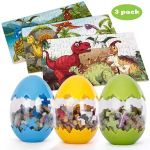 Populaire Groothandel 3d Houten Puzzel Puzzel Kids Grote Dinosaurus Ei Met 60 Stuks Houten Dier 3d Puzzel Puzzel Voor Kind