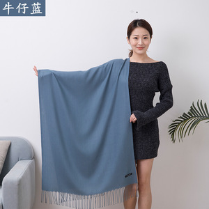 לוגו מותאם אישית <span class=keywords><strong>Cashmere</strong></span> צעיף צמר גפן צעיף פשshina רך חם ארוך צעיפים שמיכה לנשים עם ציף משובץ - Product Image 2