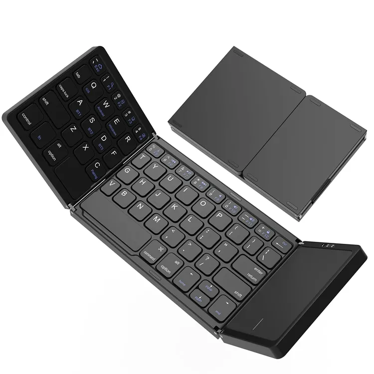 FOR ipad foldable wireless keyboard B033 mini Wireless Foldable bt portable folding Keyboard for mobile phone and tablet