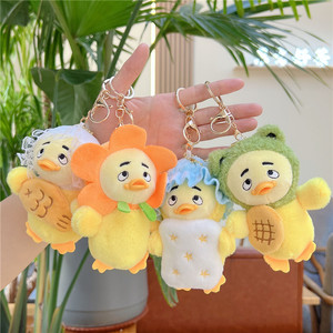 Ensemble de porte-clés en peluche amusants en coton PP, thèmes Fleur, Mariée, Nuage et Grenouille, pour la décoration de sacs à dos et les cadeaux de fête - Product Image 5