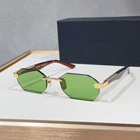 Lunettes de soleil hexagonales vintage sans monture pour hommes et femmes, verres UV400, tendance, haute qualité, pour la conduite et les vacances