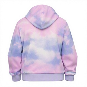 เสื้อฮู้ดดี้โอเวอร์ไซส์แบบยูนิเซ็กซ์ พิมพ์ลายสีพาสเทลท้องฟ้า ผ้าฝ้ายเฟรนช์เทอร์รี่ สวมใส่สบายๆ สำหรับฤดูใบไม้ผลิ มีกระเป๋า - Product Image 2