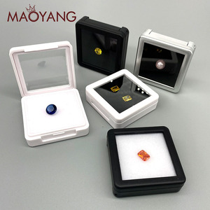 Caja de Embalaje Personalizada para Joyería, Caja de Exhibición para Diamantes y Piedras Preciosas, Caja de Almacenamiento para Piedras Preciosas con Tapa Abatible y Cubierta de Vidrio Transparente - Product Image 4