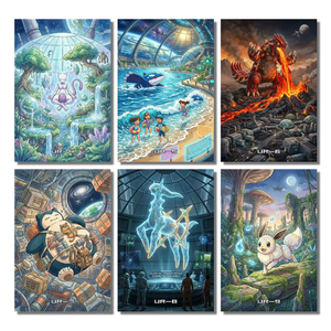 YQ personnalisé en gros cadeau bande dessinée Eif bébé cartes à collectionner moelleux <span class=keywords><strong>petit</strong></span> monde acrylique Art conseil Pokemoned Booster boîte jeu de société - Product Image 3