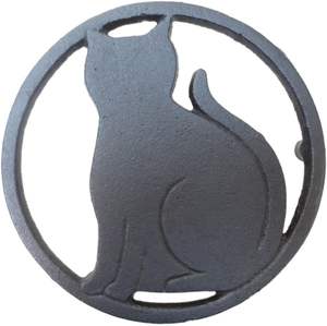 Dessous de plat intérieur de table en fonte Silhouette de <span class=keywords><strong>chat</strong></span> porte-théière tête de <span class=keywords><strong>chat</strong></span> squelette sous-plat en métal pour <span class=keywords><strong>manique</strong></span> de table de cuisine - Product Image 4