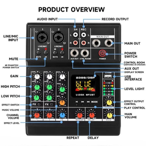 Professional Small <b>Bluetooth</b> Mixer Reverb Effect <b>Microphone</b> for Karaoke Stage Audio Sound Cards Mixers - Product Image 3