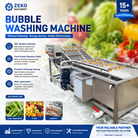 Industriële fruit- en groentewasmachine met luchtbellenwasmogelijkheid voor de verwerking van aardappelen, wortelen en uien.