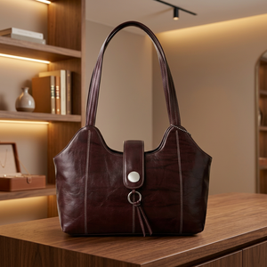 BS INTERNATIONAL OEM ODM Bolso de Mano para Mujer, Personalizado con Logotipo, de Cuero Vacuno Genuino, Duradero, con Cierre, Impermeable, Casual - Product Image 3