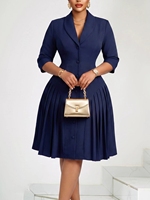 Robe trapèze plissée élégante à manches courtes pour femme, grande taille, style tempérament, nouvelle collection, vente chaude