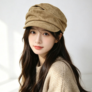 Béret en coton et lin pour femme, nouveau modèle printemps, chapeau de soleil décontracté et respirant pour l'été, style newsboy, vente en gros - Product Image 2