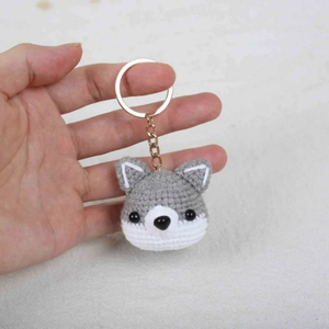 พวงกุญแจโครเชต์รูปหัวชิบะอินุน่ารัก งานแฮนด์เมด ตุ๊กตาสุนัขการ์ตูนขนาดเล็ก จี้ห้อยกระเป๋า อุปกรณ์ตกแต่งสั่งทำได้ <span class=keywords><strong>ขาย</strong></span>ดี - Product Image 5