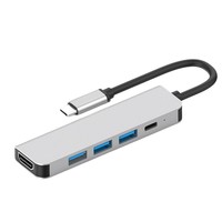 Hub USB de Alta Calidad con 5 Puertos, Estación de Acoplamiento y Hub USB Multipuerto USB-C 3.1 a USB 3.0+ USB 2.0+PD+4K HDTV para Portátil
