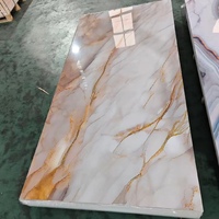 Décoration de maison luxueuse - Panneaux muraux en marbre UV, flexibles et pliables, plaque mince en pierre plastique, panneau de salle de bain