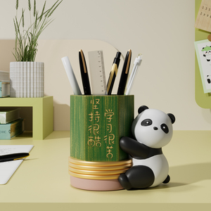 Lindo y Adorable Portalápices de Panda, Decoración de Escritorio de Oficina, Regalo para Maestros, Recuerdo Cultural - Product Image 4