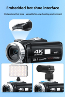 4K 超高清 48MP 18 倍变焦 3.0 英寸触摸屏 HDMI 外置麦克风 红外夜视专业 YouTube 直播摄像机