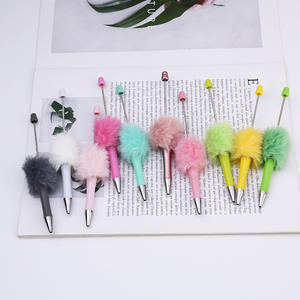 Stylo à perles de dessin animé mignon en peluche multicolore à la mode au prix de gros pour bricolage petits cadeaux - Product Image 2