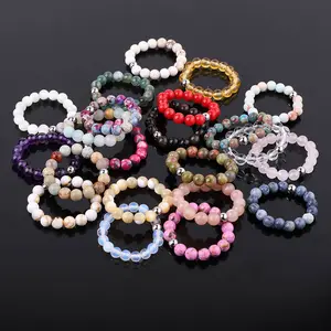 Dainty 4mm đá tự nhiên Vòng cho phụ nữ người đàn ông Handmade đàn hồi đính cườm đá quý ngón tay Vòng trang sức quà tặng