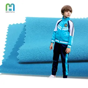 Sturdy children school uniform fabric 230gsm tricot brushed fabric sports polyester for primary islamic school uniforms