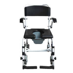 Silla de inodoro cómoda para <span class=keywords><strong>personas</strong></span> mayores, productos para el cuidado del hogar, fácil de llevar, para interiores, con ruedas - Product Image 6