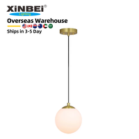 Luminaire suspendu moderne en laiton et verre pour îlot de cuisine, style ETL, en stock aux États-Unis
