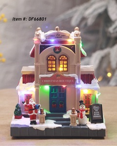 Christmas LED Green House w <b>Music</b> <b>Lighted</b> Christmas Village House Decorations Figurine Toys Gifts Crafts Xmas Trees Ornaments - Product Image 6