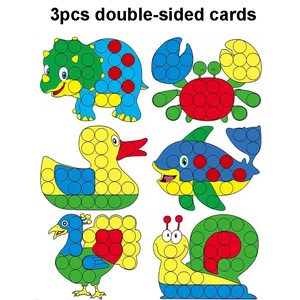 Tout-petits début éducatif coloré bouton Art Pegboard jouet champignon ongle couleur correspondant mosaïque Pegboard Puzzle <span class=keywords><strong>jeu</strong></span> avec plateau - Product Image 4