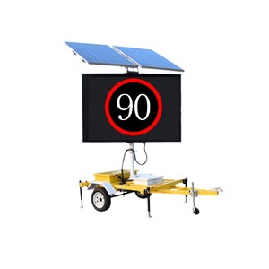 HanKun Solar Powered Mobile LED Traffic Sign Trailer <b>Mounted</b> IP65 Outdoor Display - Product Image 5