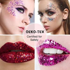 Paillettes Chunky en vrac 200g avec couvercle double distributeur, paillettes métalliques haute brillance pour maquillage de festival, scrapbooking, livraison gratuite - Product Image 5