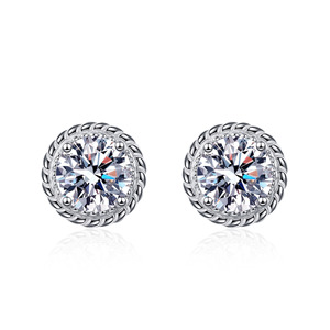 Luxury Moissanite <b>Stud</b> 925 <b>Sterling</b> <b>Silver</b> Men Women Jewelry Flower Cluster Halo Diamond Earrings With GRA Certificate - Product Image 1