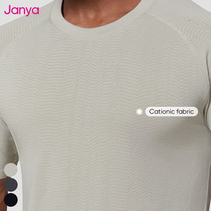 Janya uomo palestra Fitness t-shirt leggera estate traspirante veloce da allenamento Top larghe maniche corte senza cuciture Top sportivo - Product Image 4