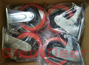 High Quality Heavy Duty Swivel <strong>Red</strong> PVC <strong>Caster</strong> <strong>Wheels</strong> 4 Inch 5 Inch 6 Inch 8 Inch - Product Image 4
