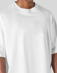 T-shirt europea in cotone di ispirazione sportiva da uomo 260G di tendenza estiva pesante a maniche corte di colore solido lunga 'coppia' - Product Image 2