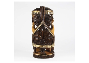 Sculpture artisanale en bois de Ganesha, décoration traditionnelle sculptée pour la maison, ornement de table d'intérieur, pièce d'art pour le salon - Product Image 6