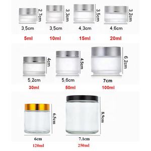 卸売50 ml 50gラウンドポマードコンテナリップバームクリームガラス化粧品ジャーUVゴールドキャップ付き (GJM01-50) - Product Image 5