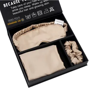 Good for Hair and Skin Silk Sleep Eyemask Set Silk Pillowcase 100% Mulberry Silk Pillow Cases Gift Set with Box Package