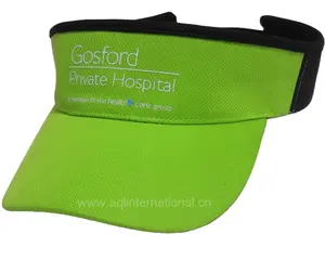 Most popular 100% polyester green sun visor hat customized sport visor running visor