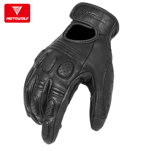 Guantes Retro de moto de cuero sintético transpirable deportivo de protección de manos motodolf - Product Image 5